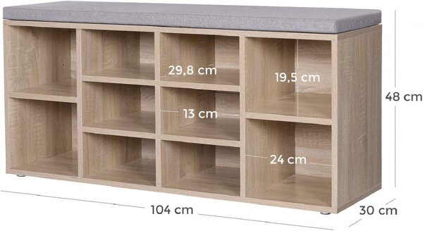 Pantofar Vasagle, Oak, LHS10NL, 104 x 30 x 48 cm