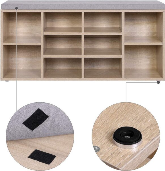 Pantofar Vasagle, Oak, LHS10NL, 104 x 30 x 48 cm