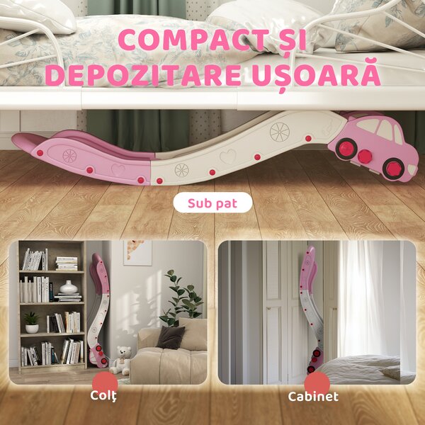 AIYAPLAY Tobogan pentru Copii din HDPE cu Zonă de Amortizare Integrată, pentru Canapele, Paturi, 18-48 luni, Roz | Aosom Romania