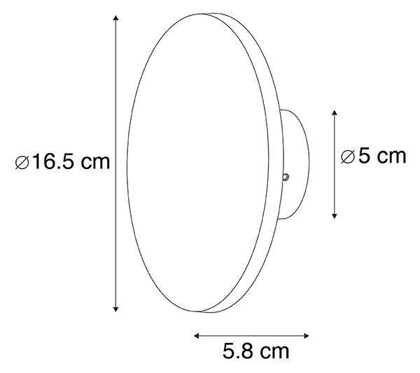 Aplică de perete de design gri 16,5 cm cu LED - Skyf