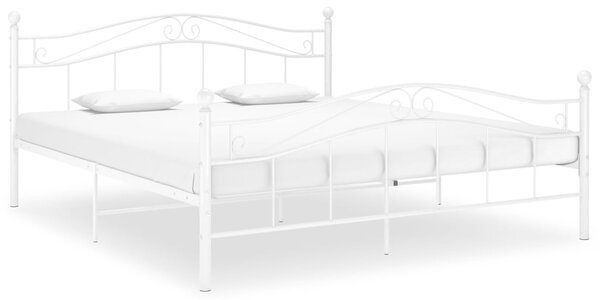 Cadru de pat, alb, 180x200 cm, metal
