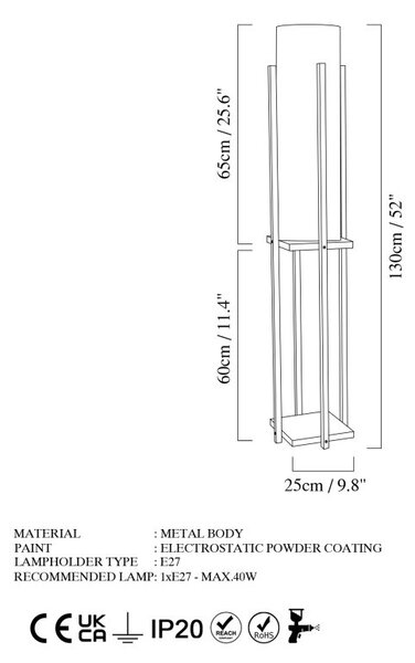 Lampadar 7128 - Black, Copper Negru Aramiu