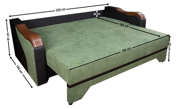 Canapea Extensibilă Bianca Bonell, Verde