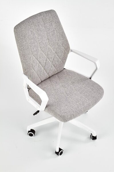 Scaun de birou SPIN 2, grej/alb, stofa clasica/metal, 59x62x99/106 cm