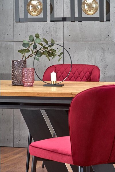 Masa extensibila FERGUSON, stejar natural/negru, 160/220x90x75 cm