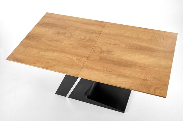 Masa extensibila FERGUSON, stejar natural/negru, 160/220x90x75 cm