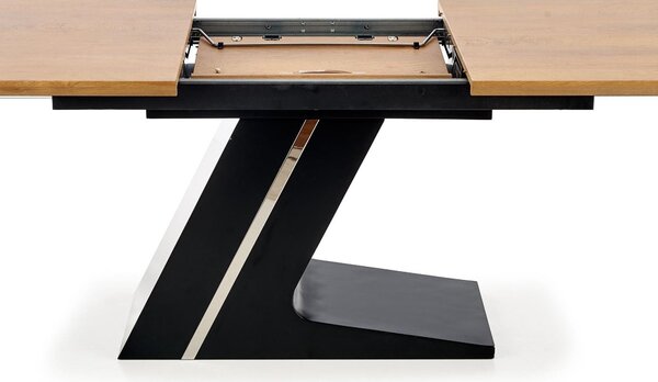 Masa extensibila FERGUSON, stejar natural/negru, 160/220x90x75 cm