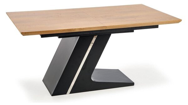 Masa extensibila FERGUSON, stejar natural/negru, 160/220x90x75 cm