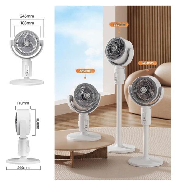 Ventilator 3 in 1 reglabil pe inaltime, 3 viteze, telecomanda