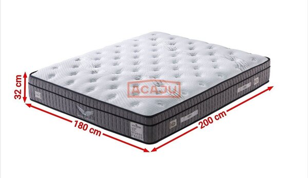 Saltea LATEKS COMFORT, alb/gri inchis, 180x200 cm