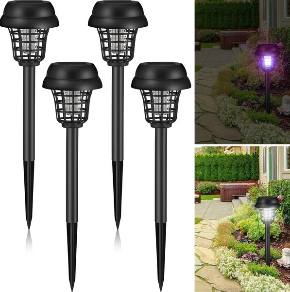 Set 4 x Lampa solara antitantari cu lumina UV