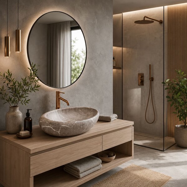 Lavoar pentru blat Rea Roxy B Stone NATURE