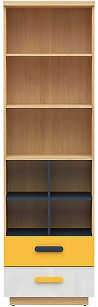 Biblioteca inalta Wesker, sonoma/alb, 60x40,5x199,5 cm