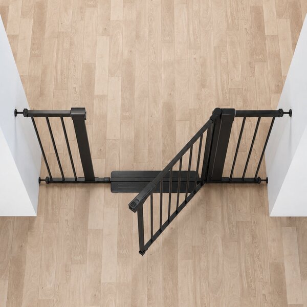 Poartă de Siguranță ECO 90° pentru Copii și Animale 76 x 111-117 cm, NEGRU
