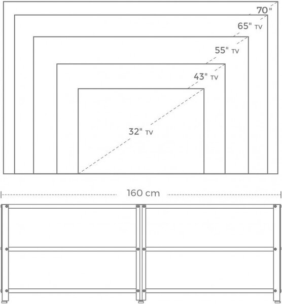 Comoda Vasagle, 160x39x52cm