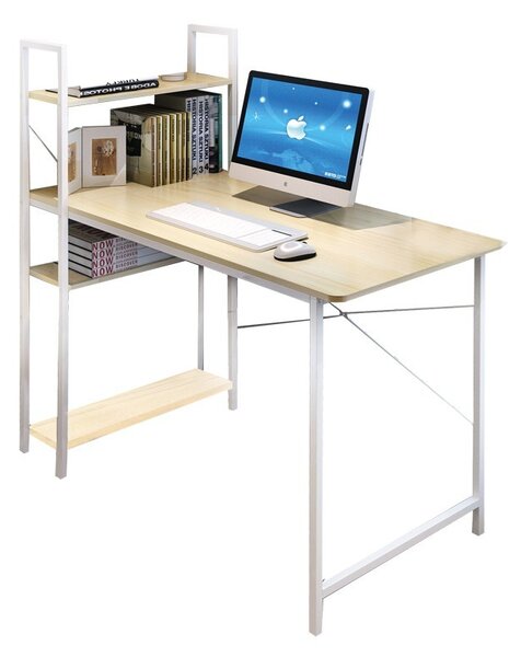 Birou Adrian, Natural - Alb, 120x64x120cm