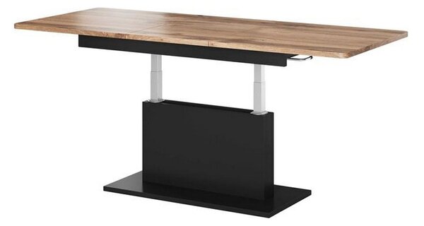 Masa extensibila BUSETTI, wotan/negru mat, PAL, 126/167x70x56/74 cm