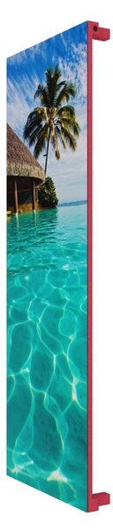 Calorifer decorativ colorat 420/1200 mm NOVA GLASS (include kit de instalare)-RAL 3018 TEXT