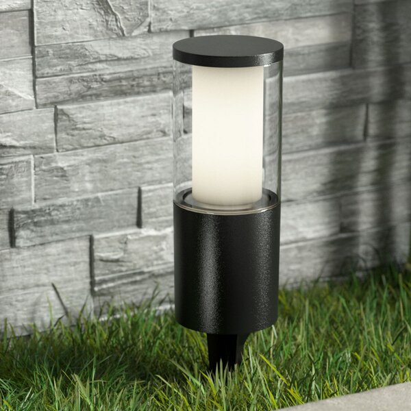 Fumagalli Lampă LED cu crampon Carlo, negru 25cm 3,5W CCT, Negru, Plastic, Modern