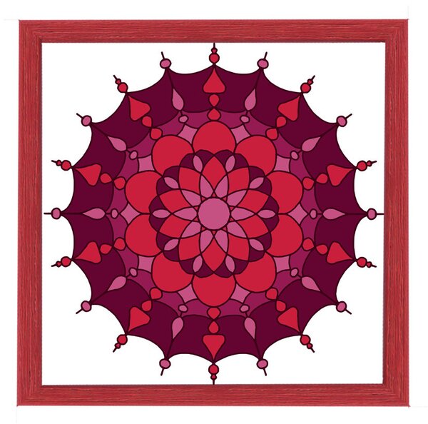 Amsterdam ramă pătrată mandala roșu