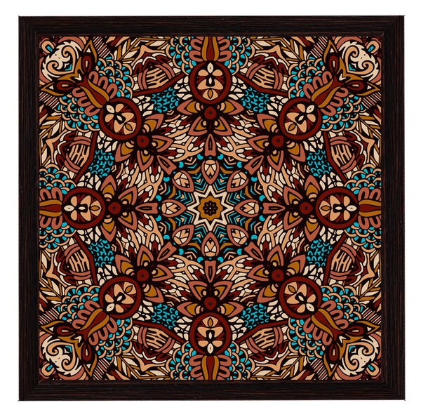 Amsterdam ramă pătrată mandala nuc