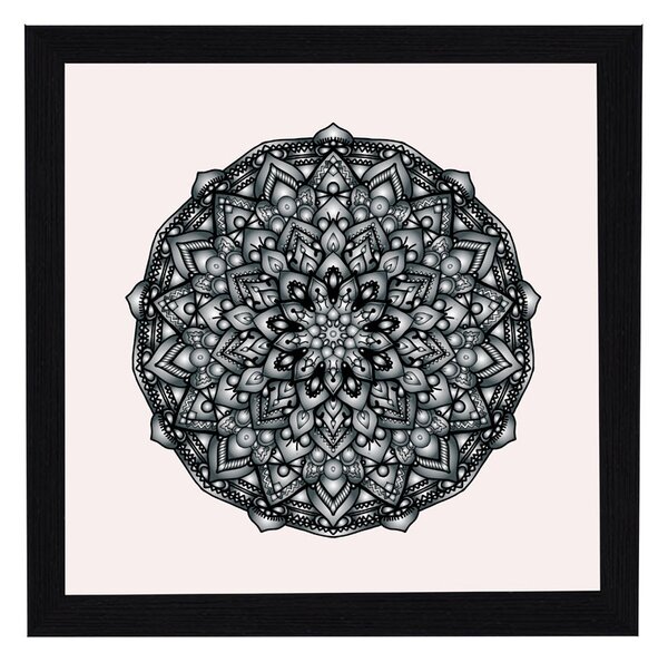 Amsterdam ramă pătrată mandala negru