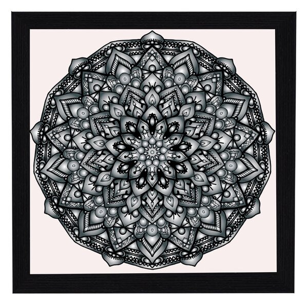 Amsterdam ramă pătrată mandala negru