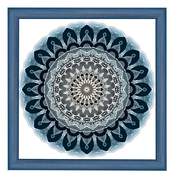 Nairobi ramă pătrată mandala albastru