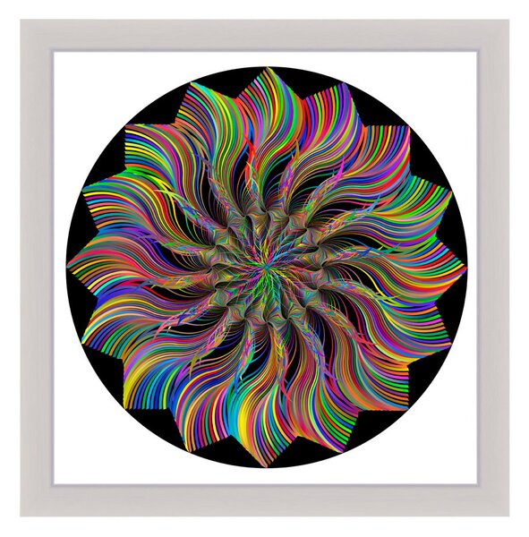Viena ramă mandala alb