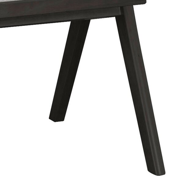 Fotoliu Winslow lemn de arbore de cauciuc negru - pvc ratan material culoare lemn natural - gri