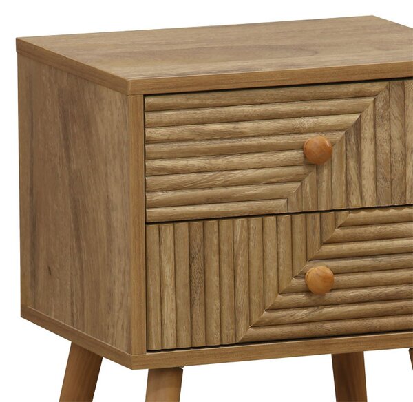 Noptiera Historic cu 2 sertare culoarea lemn natural 37.5x32x54cm