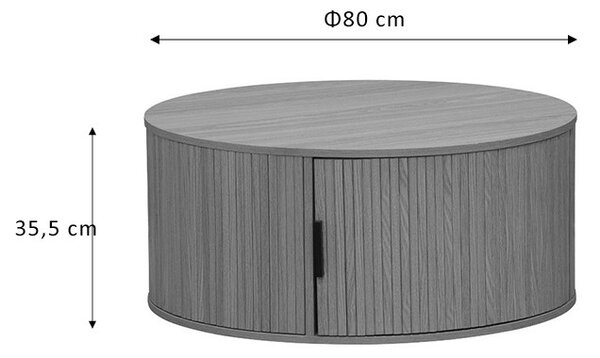 Masuta de cafea Scandi MDF culoare lemn natural D80x35.5cm