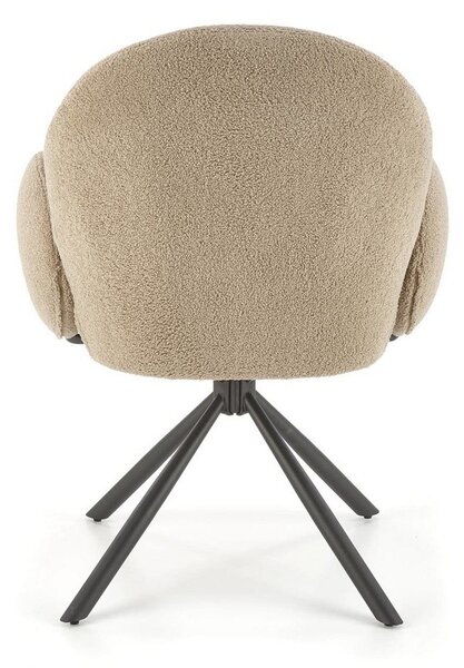 Scaun rotativ K498, cappuccino/negru, stofa buclata/metal, 64x63x90 cm