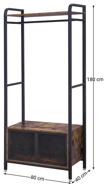 Cuier, Vasagle, Maro-Negru, 80x40x180 cm