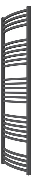 Calorifer baie portprosop decorativ colorat 500/1550 mm QUEBIS ROUND (include kit de instalare)-RAL 9005 MAT