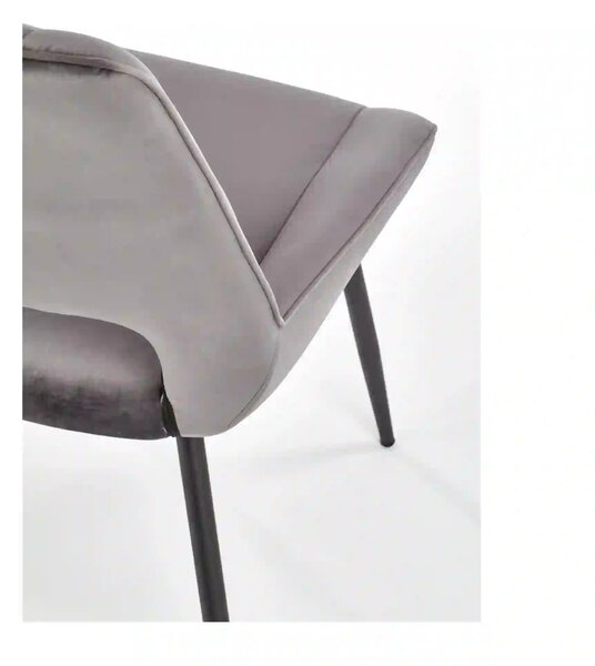 Scaun tapitat K404, gri/negru, stofa/metal, 52x58x88 cm