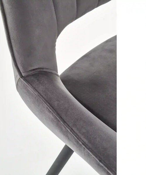 Scaun tapitat K404, gri/negru, stofa/metal, 52x58x88 cm