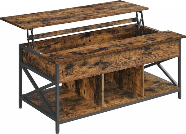 Masuta de cafea, Vasagle, Maro-Negru, 120×59.9×49.4 cm