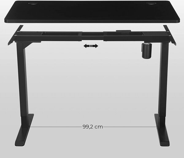 Blat birou, Songmics, Negru, 120x60x1.8 cm