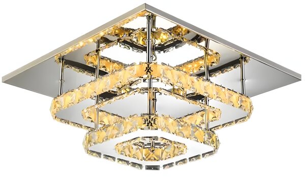 Toolight Toollight - Plafoniera LED din cristal 8W pătrat 30x30cm APP409-C, lumină caldă 3000K, OSW-65007