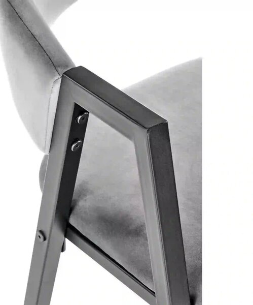 Scaun K473, stofa catifelata gri, 54x58x82 cm