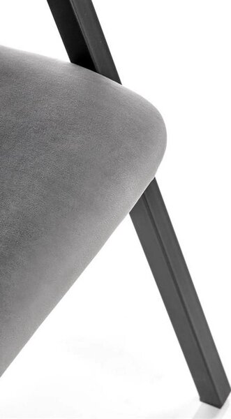 Scaun K473, stofa catifelata gri, 54x58x82 cm