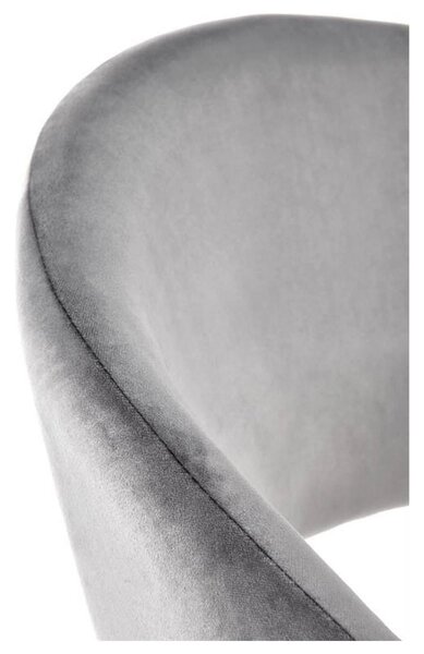 Scaun K473, stofa catifelata gri, 54x58x82 cm