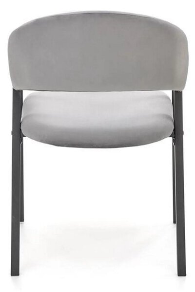 Scaun K473, stofa catifelata gri, 54x58x82 cm