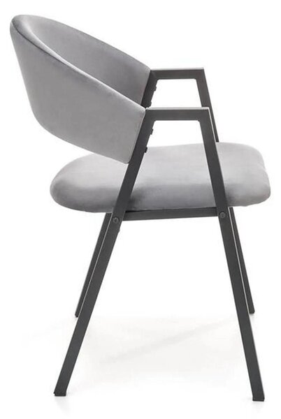Scaun K473, stofa catifelata gri, 54x58x82 cm
