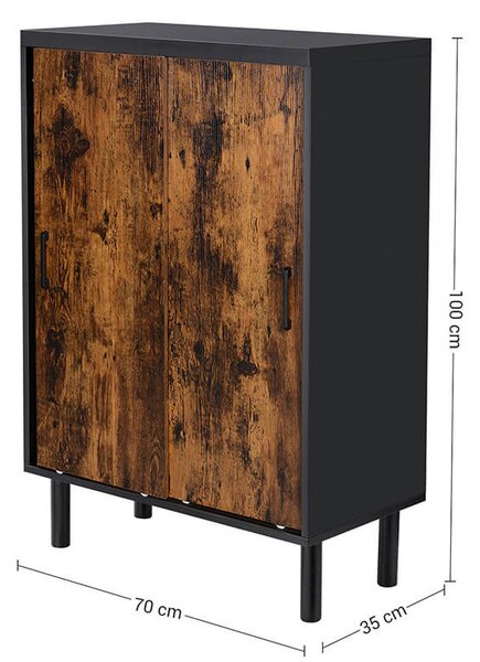 Pantofar, Vasagle, Negru, 70x35x100 cm