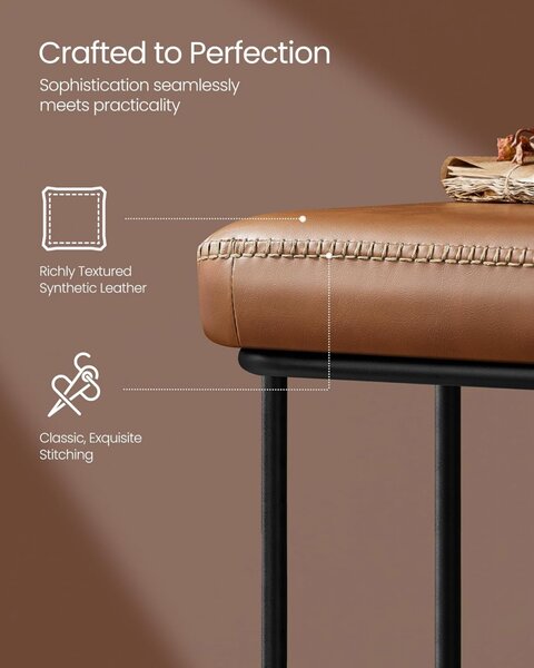 Bancuta intrare hol, Vasagle, Caramel, 120x40x45 cm