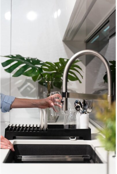 Scurgător de vase negru Vialli Design Livio Duo