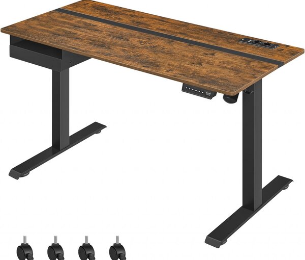 Birou reglabil, Vasagle, Maro-Negru, 140×60×72-120