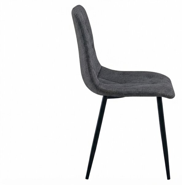 Scaun gri inchis LIBRA STONE GREY cu picioare negre